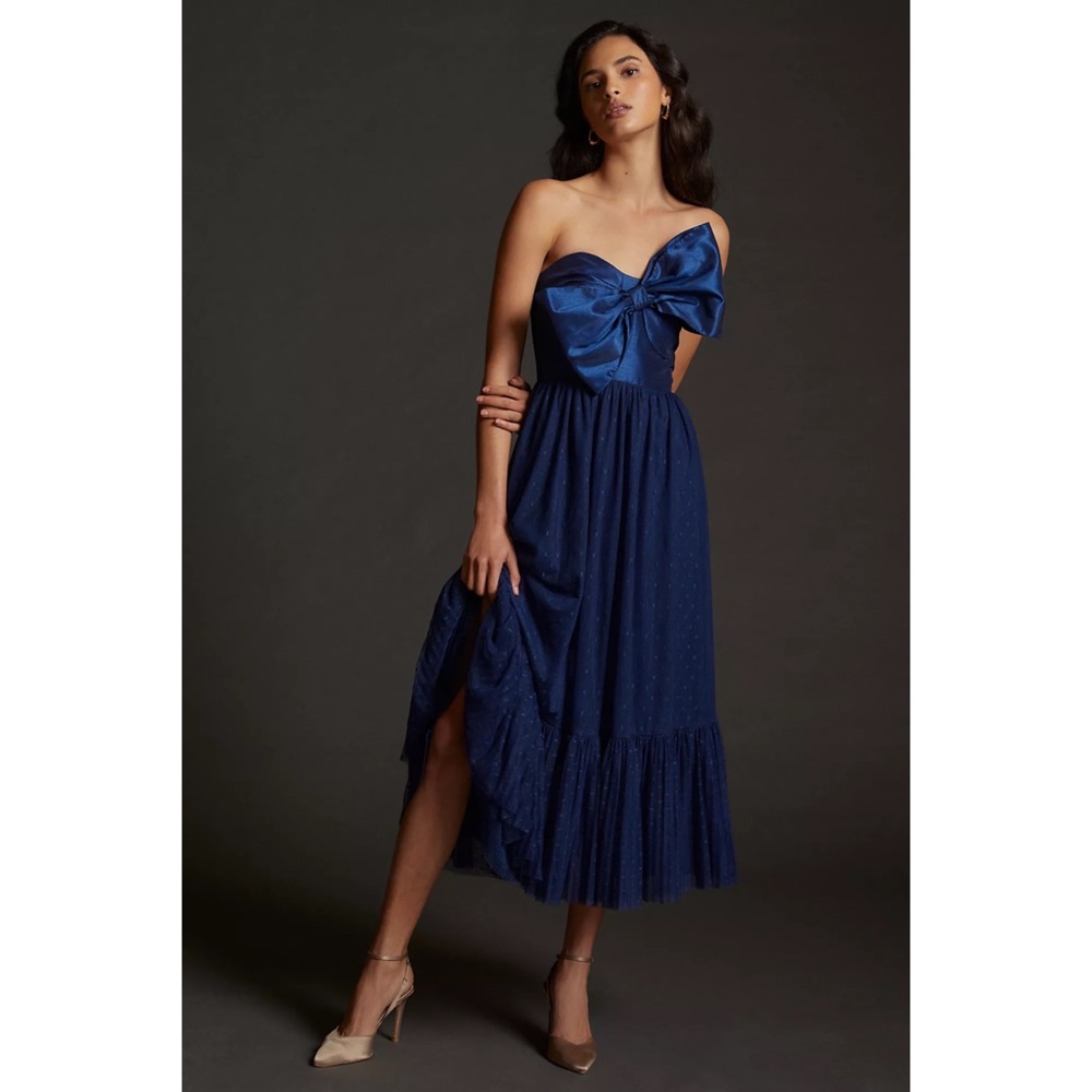 NWOT Anthropologie Blue Midi Dress